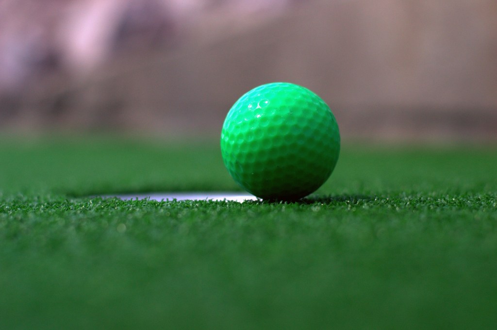 Green ball near hole